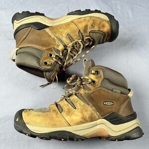 Keen Gypsum II Mid Women’s Size 8.5 Hiking Boots Brown Leather Waterproof Shoes